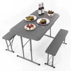 Camp4 Picknick-Garnitur Easy - Tisch Mit 2 Bänken