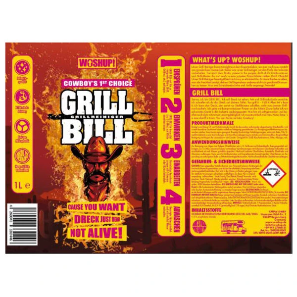 Woshup! Grill Bill Grillreiniger, 1 Liter 4 Woshup! Grill Bill Grillreiniger, 1 Liter – Bild 2