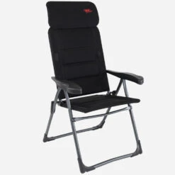 Crespo Campingstuhl Air Deluxe Compact Extra Flach, Schwarz