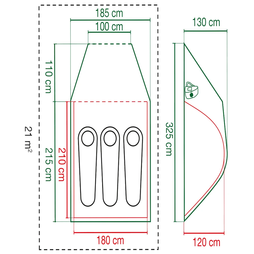 Coleman Kobuk Valley 3 Plus Kuppelzelt Green Damen, Herren 7 Coleman Kobuk Valley 3 Plus Kuppelzelt Green Damen, Herren – Bild 5