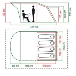 Coleman Oak Canyon Familienzelt Grey/Green Damen, Herren -Geschäft für Outdoor-Campingausrüstung coleman oak canyon 4 2000030287 08 gross