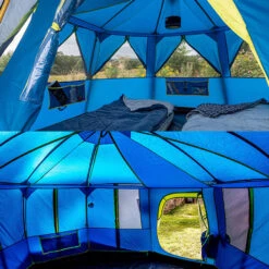 Coleman OctaGo 3 Rundzelt Blue/Lime Damen, Herren -Geschäft für Outdoor-Campingausrüstung coleman octago zelt 2000035194 blue 03 gross