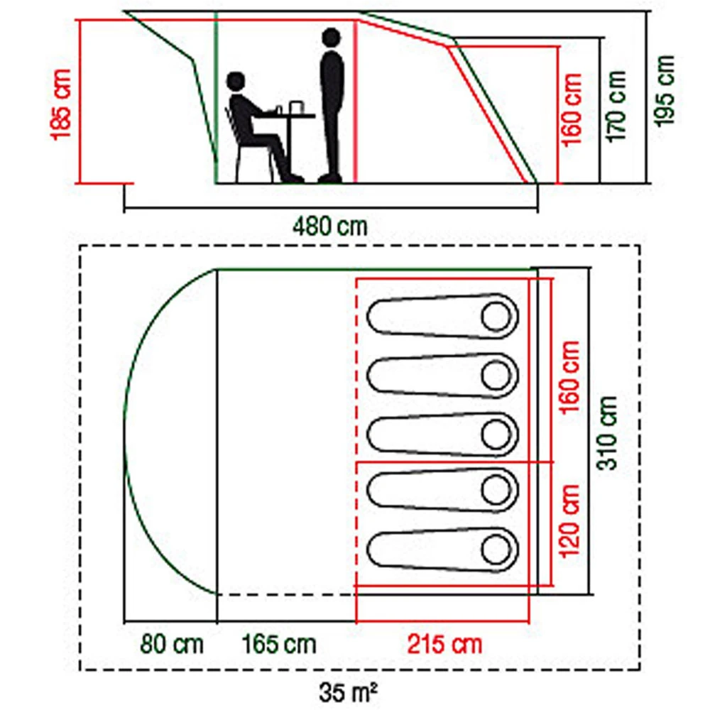 Coleman Rocky Mountains 5 Plus Familienzelt Green/Grey Damen, Herren 11 Coleman Rocky Mountains 5 Plus Familienzelt Green/Grey Damen, Herren – Bild 9