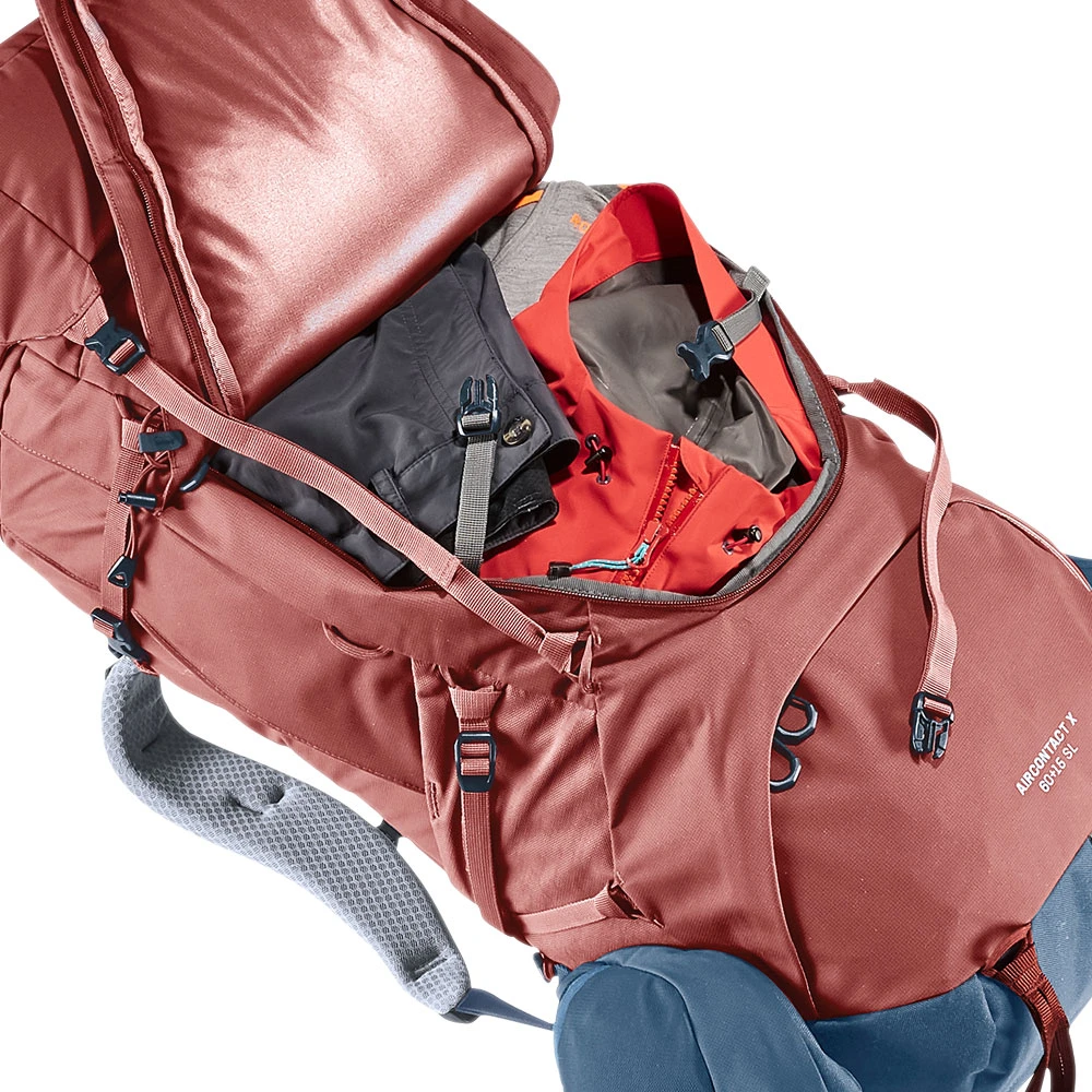 Deuter Aircontact X SL 60+15L Trekkingrucksack Redwood/Ink Damen 6 Deuter Aircontact X SL 60+15L Trekkingrucksack Redwood/Ink Damen – Bild 4