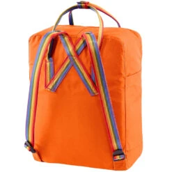 FJÄLLRÄVEN Fjällräven Kanken Rucksack Burnt Orange-Rainbow Pattern Damen, Herren -Geschäft für Outdoor-Campingausrüstung fjaellraeven kanken f23620 212 907 rainbow orange 02 gross