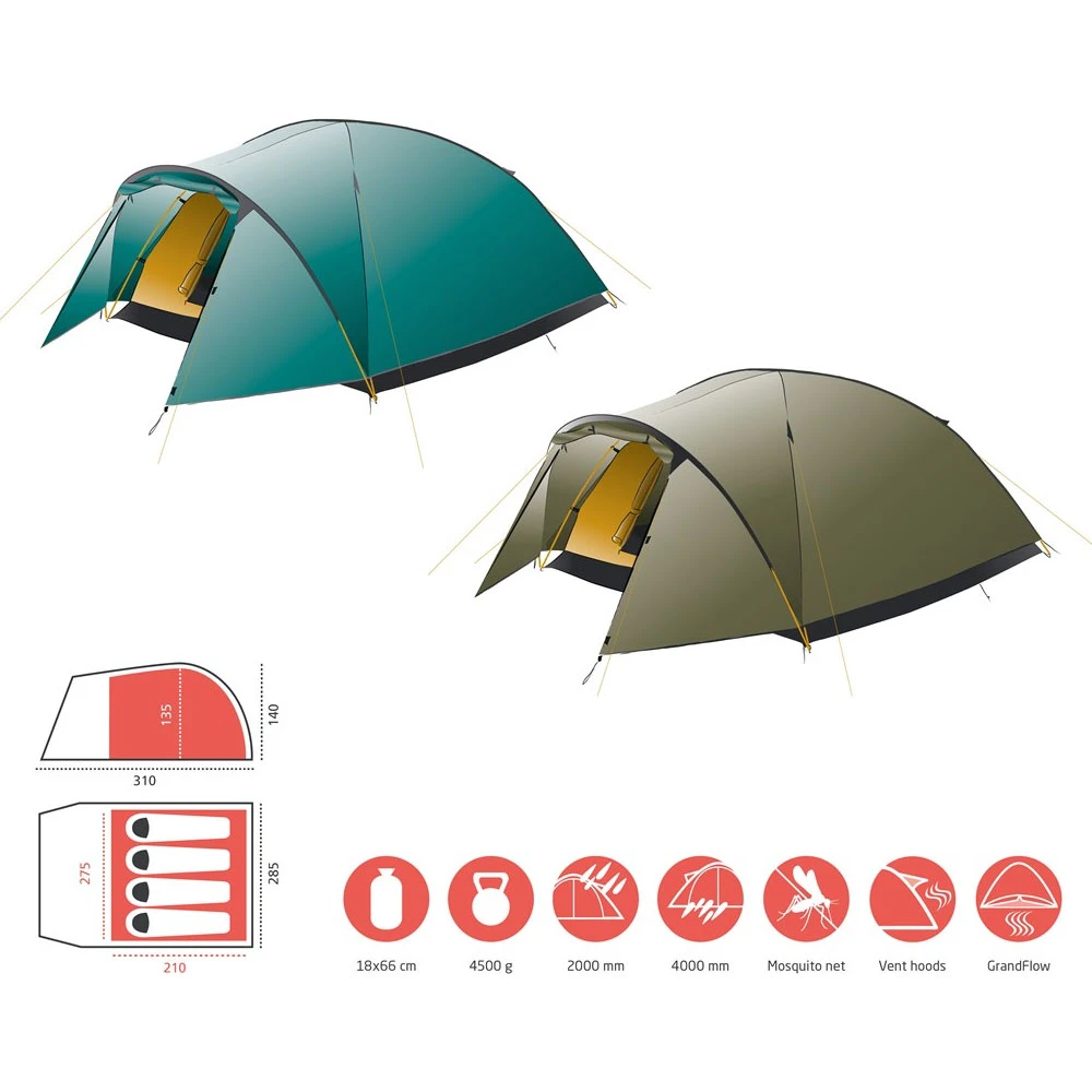 Grand Canyon Topeka 4 Zelt Capulet Olive Damen, Herren 4 Grand Canyon Topeka 4 Zelt Capulet Olive Damen, Herren – Bild 2