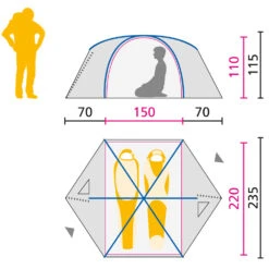 Jack Wolfskin Eclipse 2 Kuppelzelt Mountain Green Damen, Herren -Geschäft für Outdoor-Campingausrüstung jack wolfskin eclipse 2 3000512 4502 02 gross