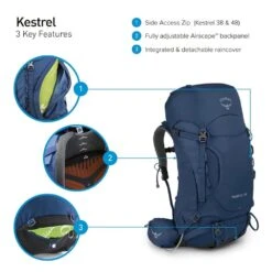 Osprey Kestrel 38 Rucksack Black Herren -Geschäft für Outdoor-Campingausrüstung osprey kestrel 38 5 005 1 2 black 02 gross