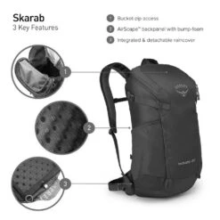 Osprey Skarab 22 Wanderrucksack Black Herren -Geschäft für Outdoor-Campingausrüstung osprey skarab 22 5 081 0 0 black 04 grossJ7m82yWQ1eo3C