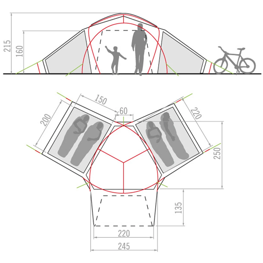 Vaude Badawi 4 Zelt Sand Damen, Herren 4 Vaude Badawi 4 Zelt Sand Damen, Herren – Bild 2